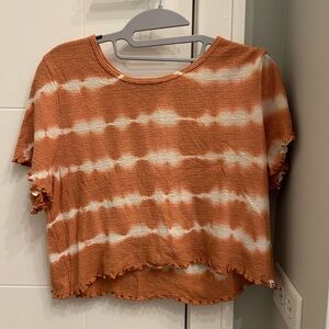 Orange and White stripe tie-dye Billabong t-shirt